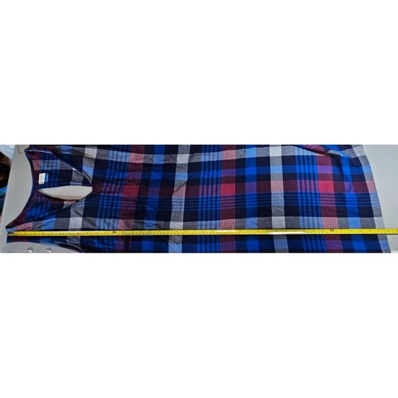 KAVU Womens L Rita Sleeveless V Neck Blue‎ Red Plaid Dress - Picture 11 of 13
